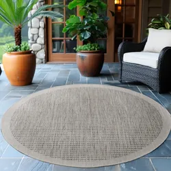 Outdoorteppich AYYILDIZ TEPPICHE "GIZA 1410", grau, H:3mm Ø:120cm, Polypropylen, Teppiche, In- und Outdoor, Wetterfest, Wasserabweisend, robust