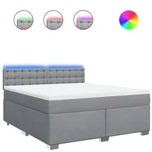 vidaXL Boxspringbett 180 x 200 cm Hellgrau