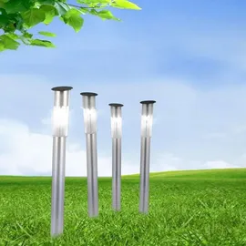 bmf-versand Solarleuchten Garten 8er Set Edelstahl Weg Solarlampe Außen Außenleuchte Solar - Weiß