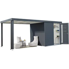 Biohort Gerätehaus Neo 3,48 x 1,80 m Dunkelgrau-Metallic