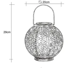 ETC Shop Solar Lampe Outdoor Solarleuchte orientalisch LED Solar Laterne Außen, Lichteffekt Lebensblume, 1x LED warmweiß, DxH 20x29 cm, Terrasse Garten, 2er