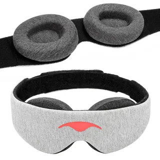 Manta Sleep Schlafmaske – Schlafmaske mit maximaler Abdunkelung & verstellbaren Augenmuscheln, Komfortable Passform für Seitenschläfer & Mittagsschlaf