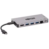 Eaton Power Quality Eaton Tripp Lite Series USB-C Dock - 4K HDMI, USB 3.2 Gen 1, USB-A Hub, GbE, Memory Card, 100W PD CHARG 3.0 USB-C CBLGRY