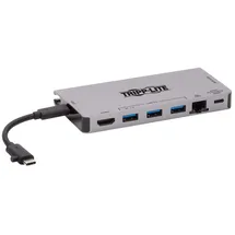 Eaton Power Quality Eaton Tripp Lite Series USB-C Dock - 4K HDMI, USB 3.2 Gen 1, USB-A Hub, GbE, Memory Card, 100W PD CHARG 3.0 USB-C CBLGRY