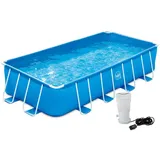 Frame Pool Swimmingpool 488 x 244 x 107 cm blau Filteranlage Schwimmbecken