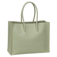 Coccinelle Myrtha Maxi Log Handbag Grained Leather Celadon Green