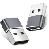 Basesailor für Samsung Galaxy A55 5G Adapter,USB auf USB C Adapter 2Pack,Typ-C Buchse zu A Stecker Ladekabel für Galaxy A54 A35 A25 A15 A05s A34 A14,S24 S23 S22 Plus Ultra FE,Z Flip Fold 6 5,iPhone 17