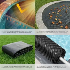 Tectake Pool-Solarfolie Schwarz 455 cm