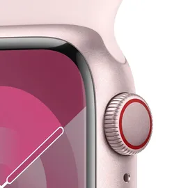 Apple Watch Series 9 GPS 41 mm Aluminiumgehäuse rosé, Sportarmband hellrosa S/M