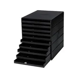 Styro styroval Pro, 10 Schubladen, offen, Schwarz