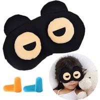 Schlafmaske, BSITSSS Schlafmaske Fraue Herren Kinder 3D Augenmaske, Schlafmaske Lustig Schlafbrille Sleeping Mask, Weiche und Atmungsaktive Licht Blockierende Schlafmasken mit Verstellbarem Riemen(D)