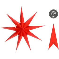 Papierstern XXL, 9 Zacken, rot, Ø 120 cm