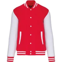 Kariban Teddy College Jacke rot/weiß 2