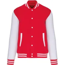 Kariban Teddy College Jacke rot/weiß 2