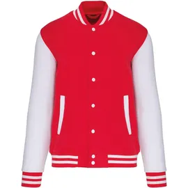 Kariban Teddy College Jacke rot/weiß 2
