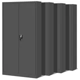 4er Set Stahlschrank Werkzeugschrank Stahlblech Pulverbeschichtet Flügeltürschrank cm x cm x cm anthrazit/anthrazit
