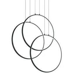Frame sp Cerchio, schwarze Pendelleuchte mit LED-Licht, Ideal Lux
