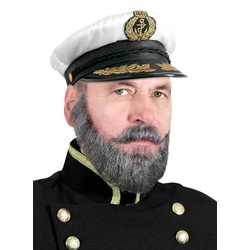 Boland Kostüm Kapitänsmütze Deluxe, Größenverstellbare Kapitänsmütze für den gestandenen Seemann weiß