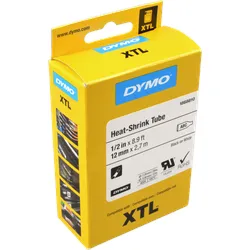 Dymo XTL Schrumpfschlauch 1868810  schwarz auf weiß  12mm x 2,9m