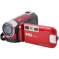 HURRISE Videokamera-Camcorder Digitalkamera-Recorder Full HD 1080P 16 MP IR-Vlogging-Recorder 2,7-Zoll-TFT-Bildschirm 16-facher Zoom mit USB-Kabel (Rot)