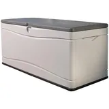 LIFETIME Auflagenbox & Kissenbox 495 Liter Fassungsvermögen | 61x152x67 cm Grau Kunststoff | Aufbewahrungsbox für Gartenutensilien