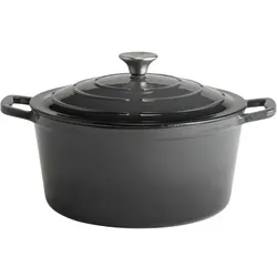 APS steelpan met deksel -5 STARS- Ø 28 cm, H: 13 cm, 6 liter gietijzer, geëmailleerd