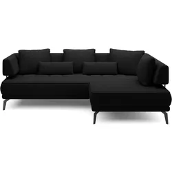 Ecksofa Giotto Stoff Schwarz