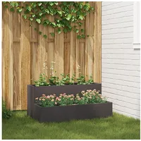 VidaXL Pflanzkasten mit 2 Etagen 100x60x45 cm Schwarz Stahl
