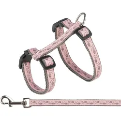 TRIXIE Geschirr mit Leine für Katzen, grau/rosa