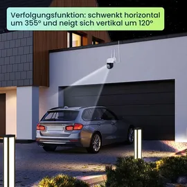 casativo-tech 2er-Set WLAN Outdoor Überwachungskamera 2K Weiß