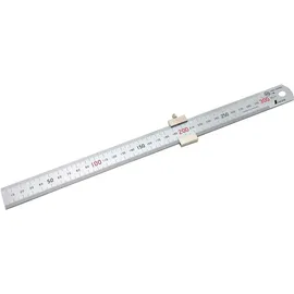 FAMEX Shinwa 76752 Lineal aus Edelstahl 30 cm – mit Anschlag - by FAMEX (12665) - Stahllineal Metalllineal mit Messskala