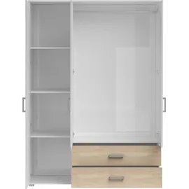 SchlafKONTOR Kleiderschrank weiß B/H/T: ca. 125x190x51 cm - weiß