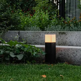 QAZQA Stehende Außenlampe Aluminium 30 cm inkl. E27 LED weiß