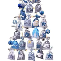 Luxuskollektion Adventskalender zum Befüllen Stoffbeutel, DIY-Set mit 24 Säckchen