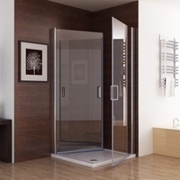 MIQU Duschkabine Eckeinstieg 90x90 x195cm Dusche 180°Schwingtür Duschwand Duschabtrennung
