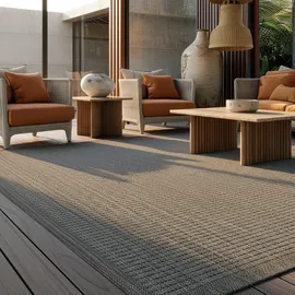KADIMA DESIGN Balkonteppich Grau, Textil, Uni, Rechteckig, 250x80 cm, – Böden, Teppiche, Outdoorteppiche