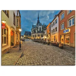 Wandbild ARTLAND "Osnabrück, Blick auf die Marienkirche", gold (farbe bild(er): goldfarben), B:80cm H:60cm T:1,8cm, Canvas, Leinwand, Bilder, als Leinwandbild, Poster in verschied. Größen