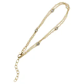 Jobo 2-reihig Armband goldfarben 21 cm