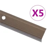 vidaXL Treppenkantenprofil In L-form 5 Stk. Aluminium 100cm Braun
