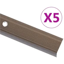 vidaXL Treppenkantenprofil In L-form 5 Stk. Aluminium 100cm Braun
