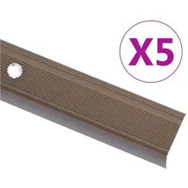 vidaXL Treppenkantenprofil In L-form 5 Stk. Aluminium 100cm Braun