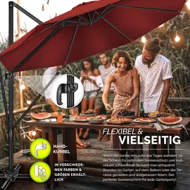 tillvex Premium Alu Sonnenschirm Ø 330 cm Rot
