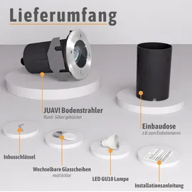SSC-LUXon LED Bodenstrahler Edelstahl schwenkbar IP67 GU10 3W 230 lm Lieferumfang: 1 Stück silber