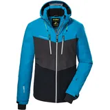KILLTEC Herren KSW 45 MN Jckt Skijacke Funktionsjacke mit abzippbarer Kapuze und Schneefang schwarz blau, L EU