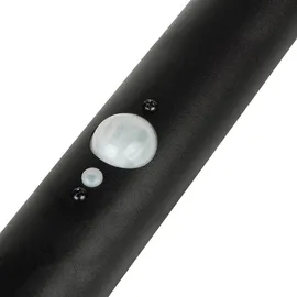 Maclean Brackets Solarleuchte Gartenleuchte Außenleuchte mit Bewegungssensor u. Dämmerungssensor schwarz Erdspieß Neutralweiß 4000K SMD-LED 220Lumen