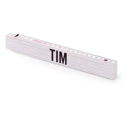 Personalisierter Zollstock | Metrie 2m Block 52 | mit männlichen Namen Name: Tim