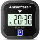 Warmfay® Elektronische Parkscheibe mit Zulassung vom KBA, Automatische Digitale Parkscheibe Elektrisch mit Batterie, Elektrische Parkuhr Auto mit 2 Displays & Nachtmodus & 3 Zeitmodi (1, Schwarz)