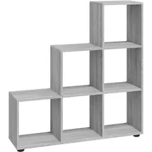 vidaXL Bücherregal Treppenregal 107 x 30 x 107 cm Grau Sonoma