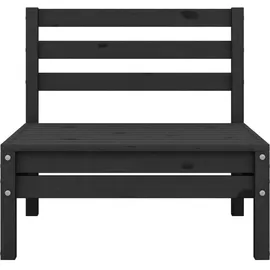 vidaXL Garten-Mittelsofa Schwarz Kiefer