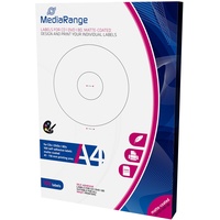MediaRange Etiketten für CD|DVD|BD, 41-118mm, matt-beschichtet, 100er Pack